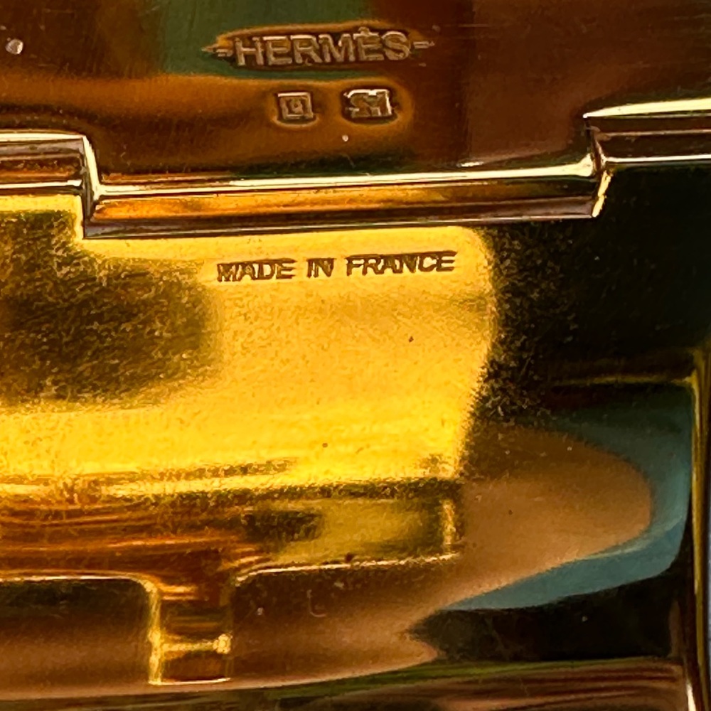 Hermès Clic H bracelet in white enamel with a gold-plated finish
